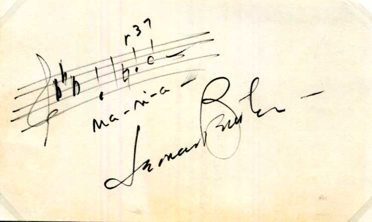 Leonard Bernstein Autograph