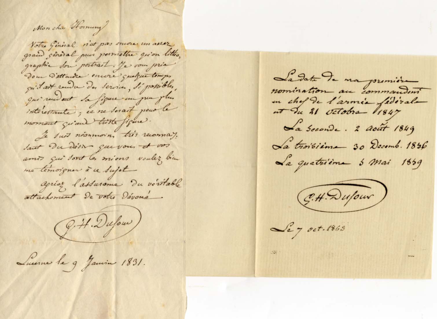 Guillaume Henri Dufour (23) Autographs