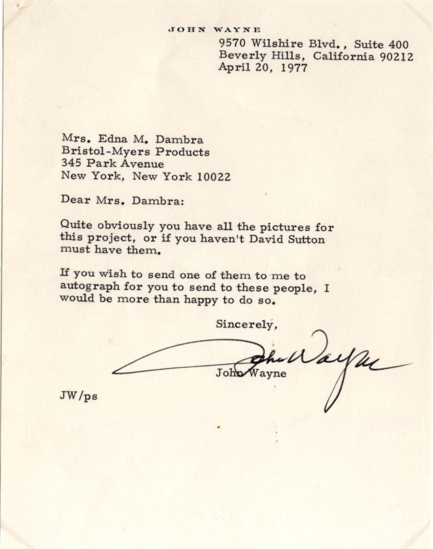 John Wayne Autograph Autogramm | ID 15827602276733