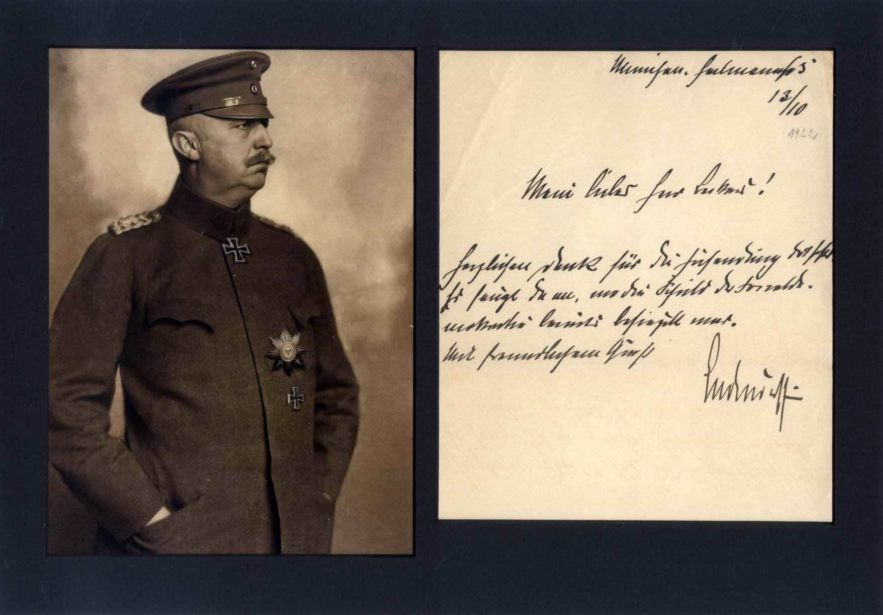 Erich Ludendorff Autograph