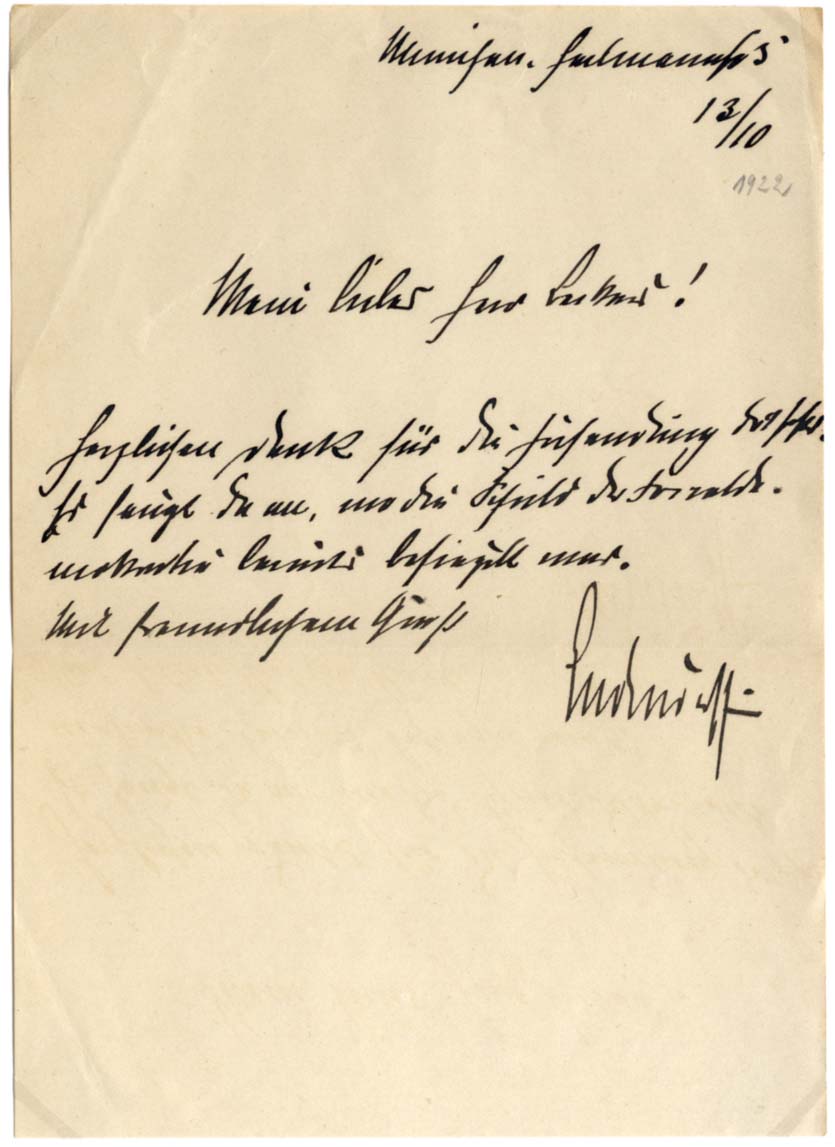 Erich Ludendorff Autograph