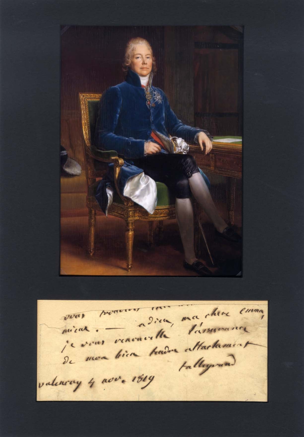 Charles Maurice de Talleyrand-Périgord Autograph