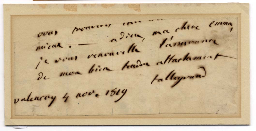 Charles Maurice de Talleyrand-Périgord Autograph