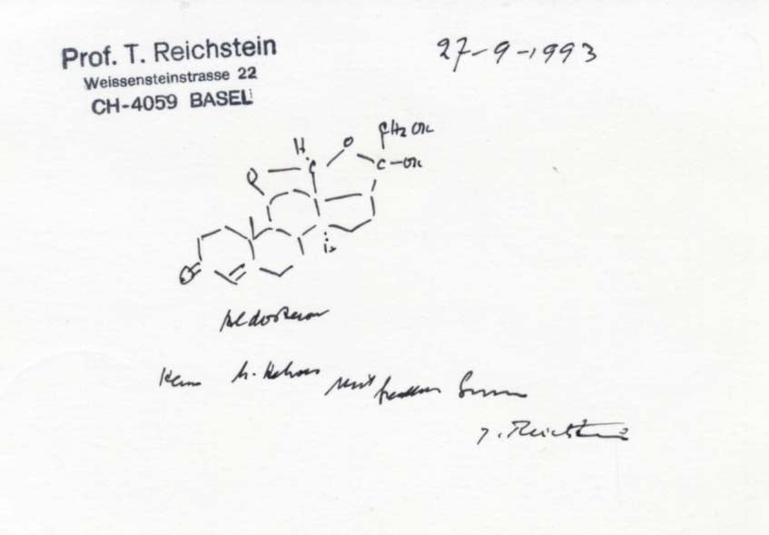 Tadeus Reichstein Autograph