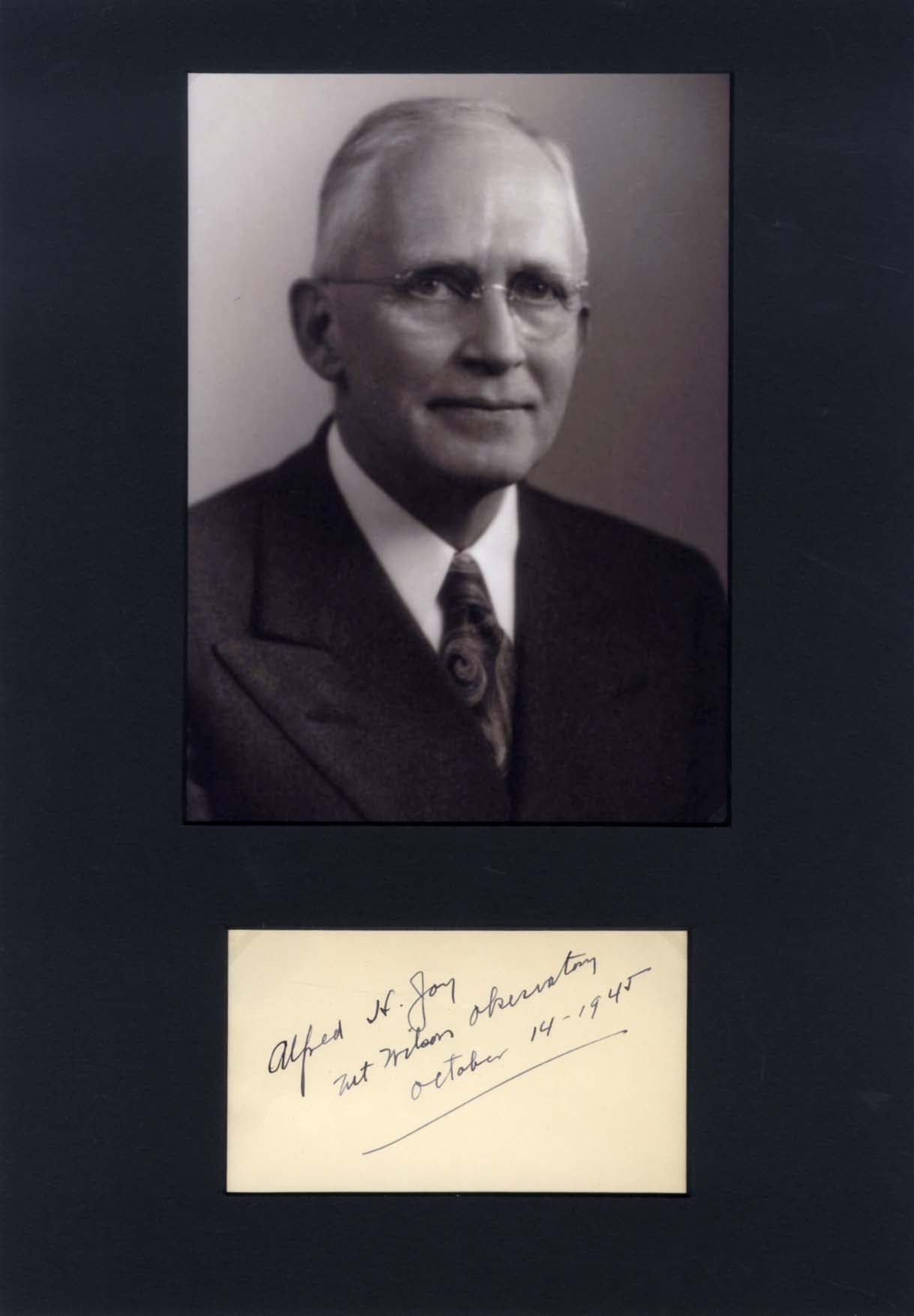 Alfred Harrison Joy Autograph