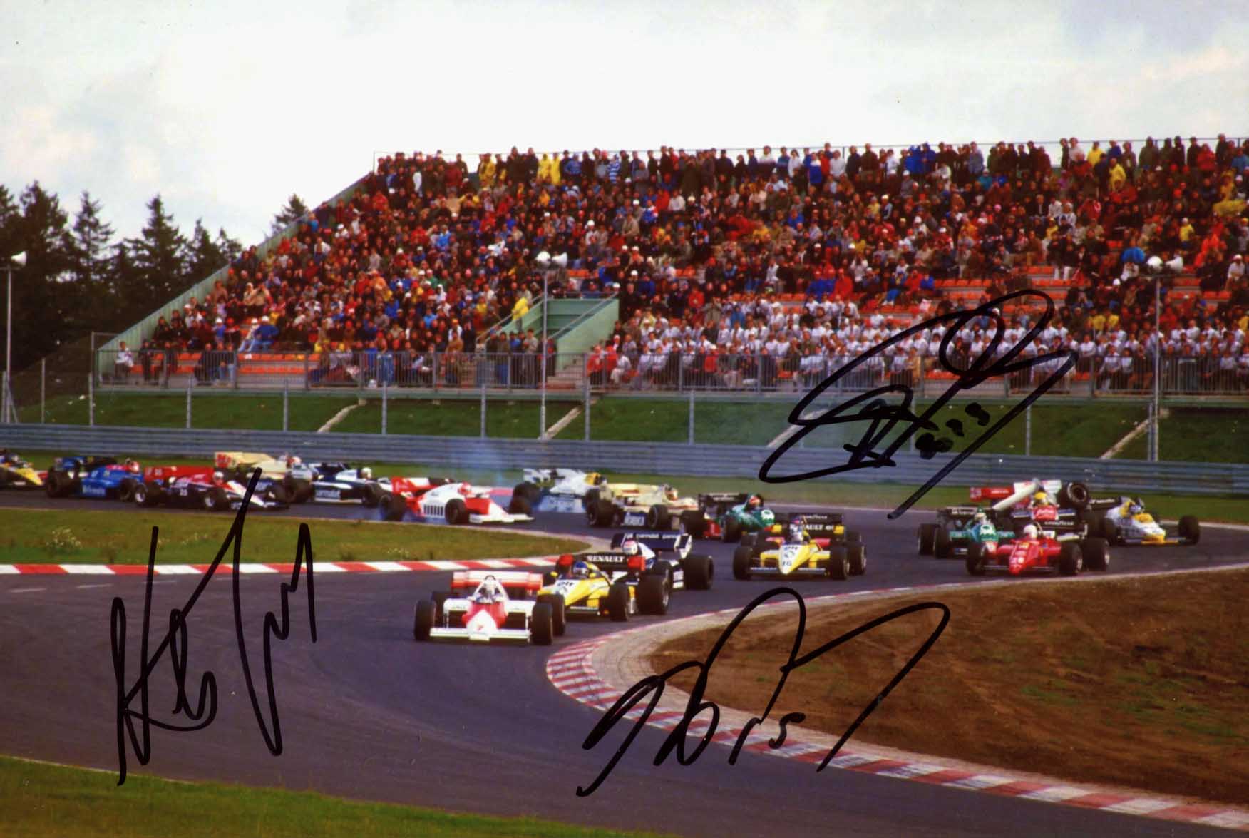 Alain & Nelson & Riccardo Prost & Piquet & Patrese Autograph Autogramm | ID 15834831454589
