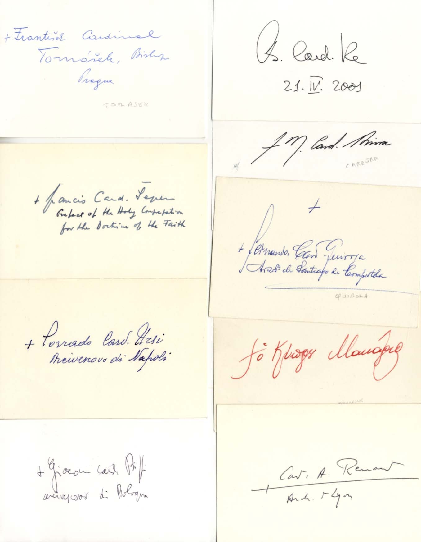 Cardinals & Archbishops Collection (31) Autographs