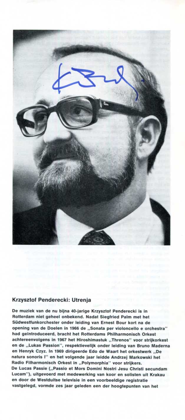 Earle Brown & Krzysztof Penderecki Autogramme