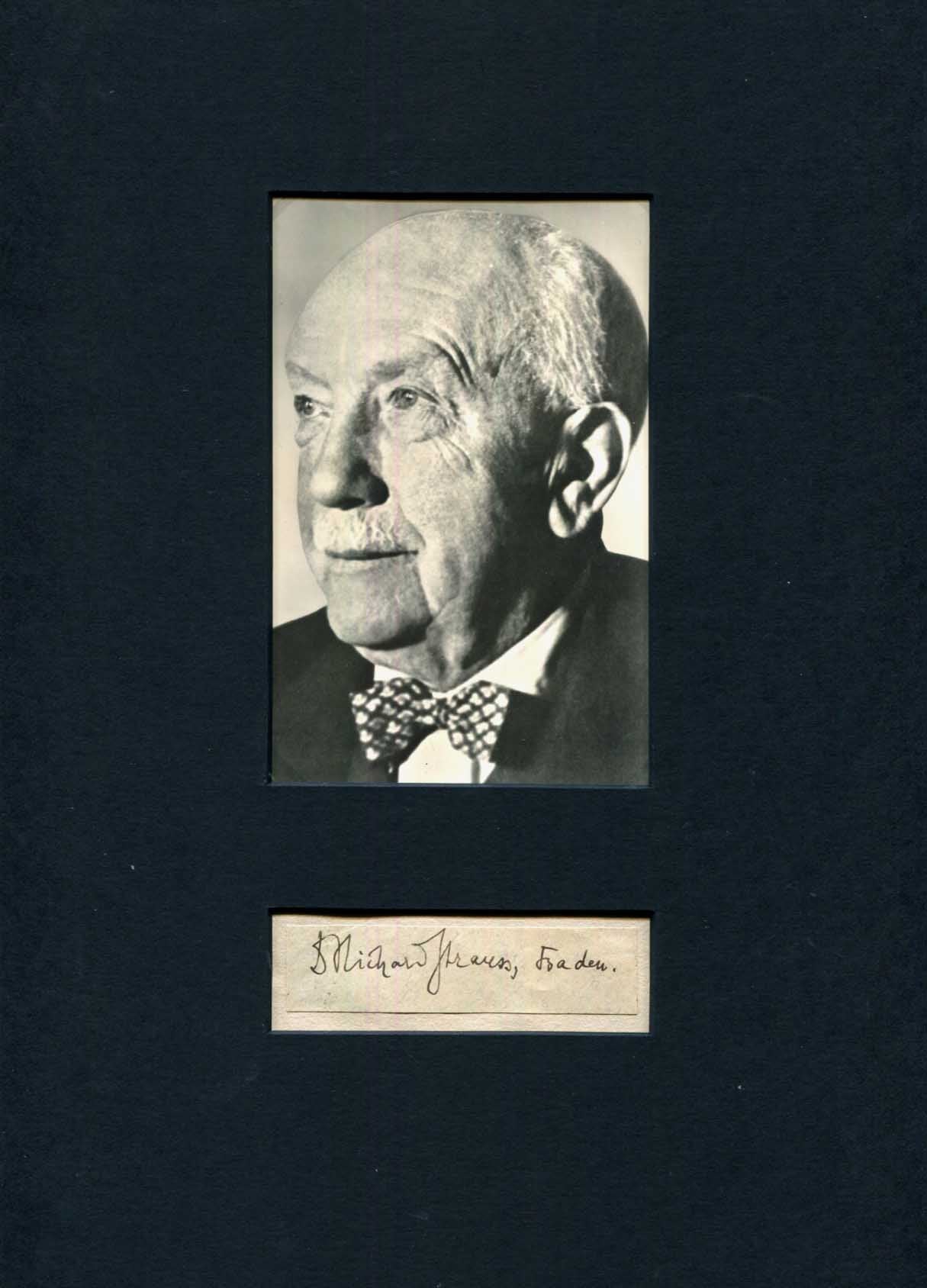 リヒャルト・シュトラウス　自筆サイン Richard Strauss autograph, signed clipping & mounted