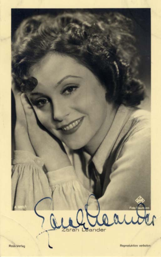 Zarah Leander Autograph