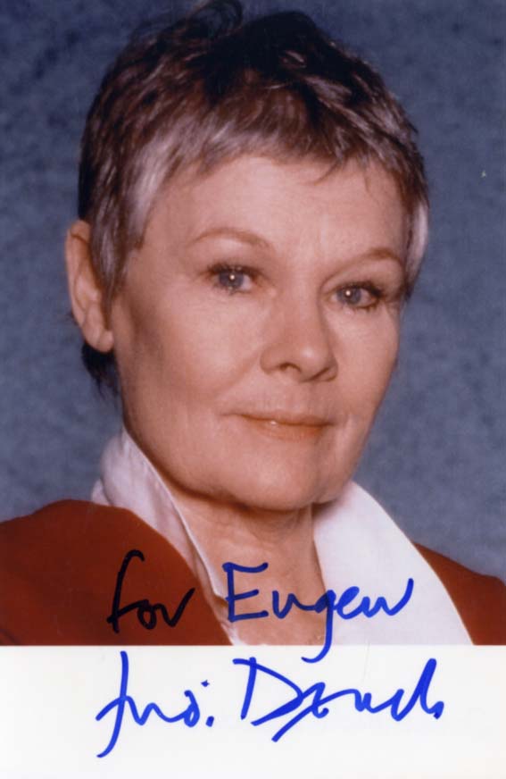 Desmond Llewelyn & Judi Dench Autographs