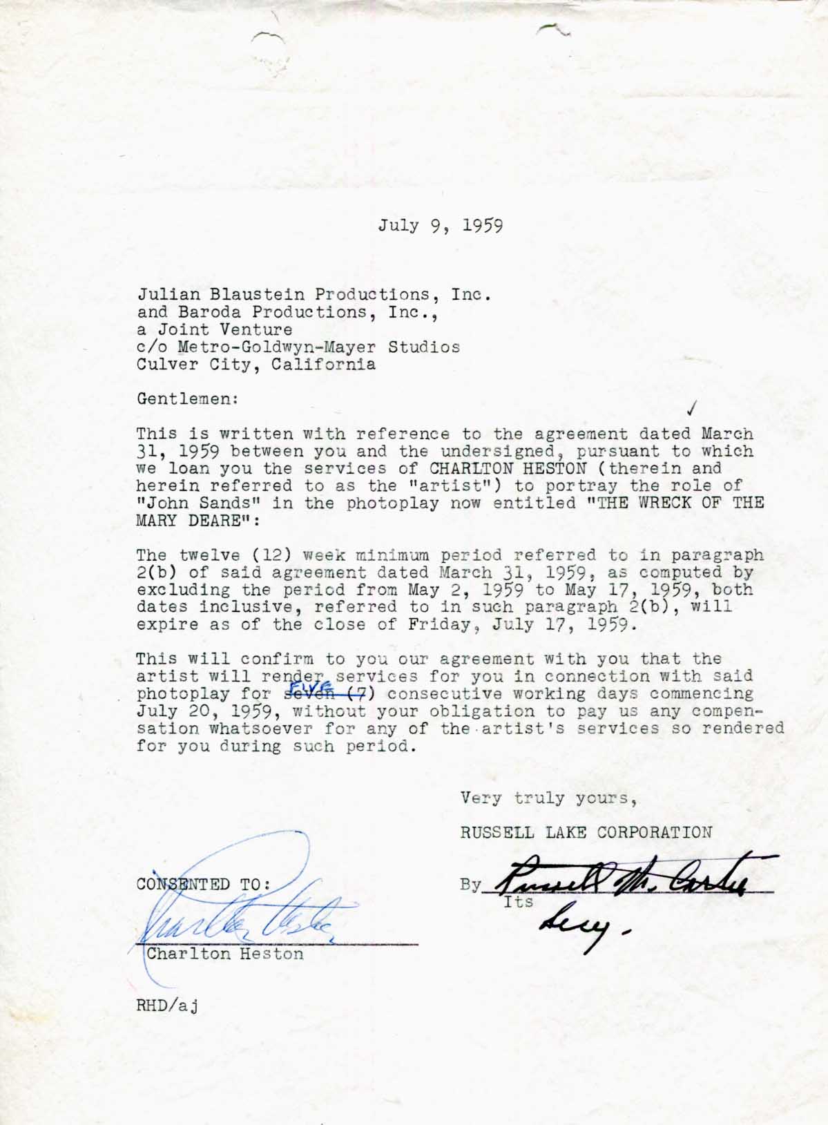 Charlton Heston Autograph