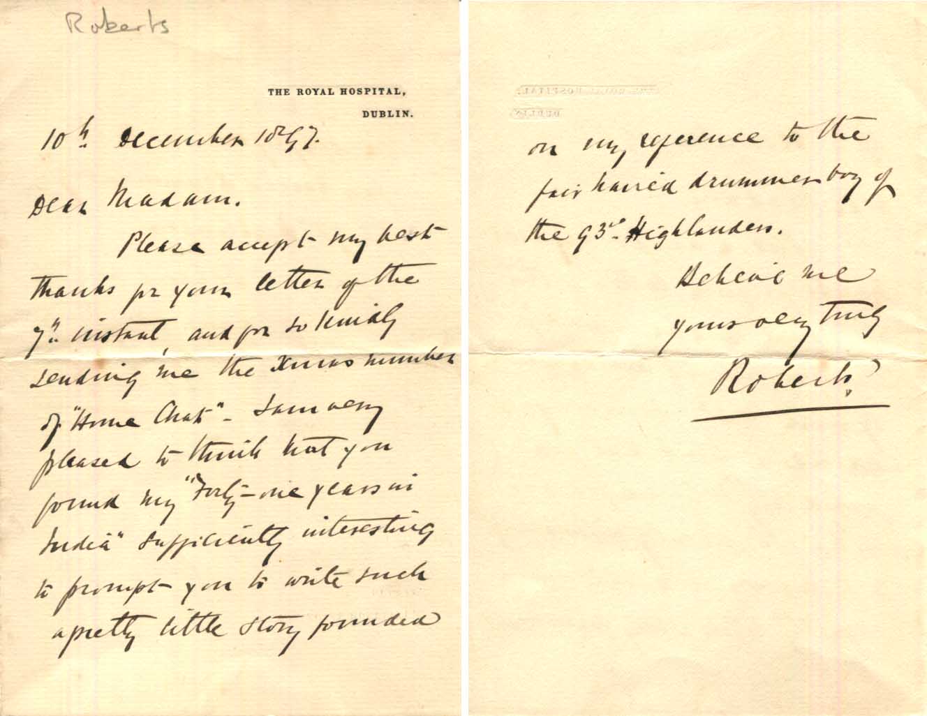 Frederick Roberts, 1st Earl Roberts Autograph