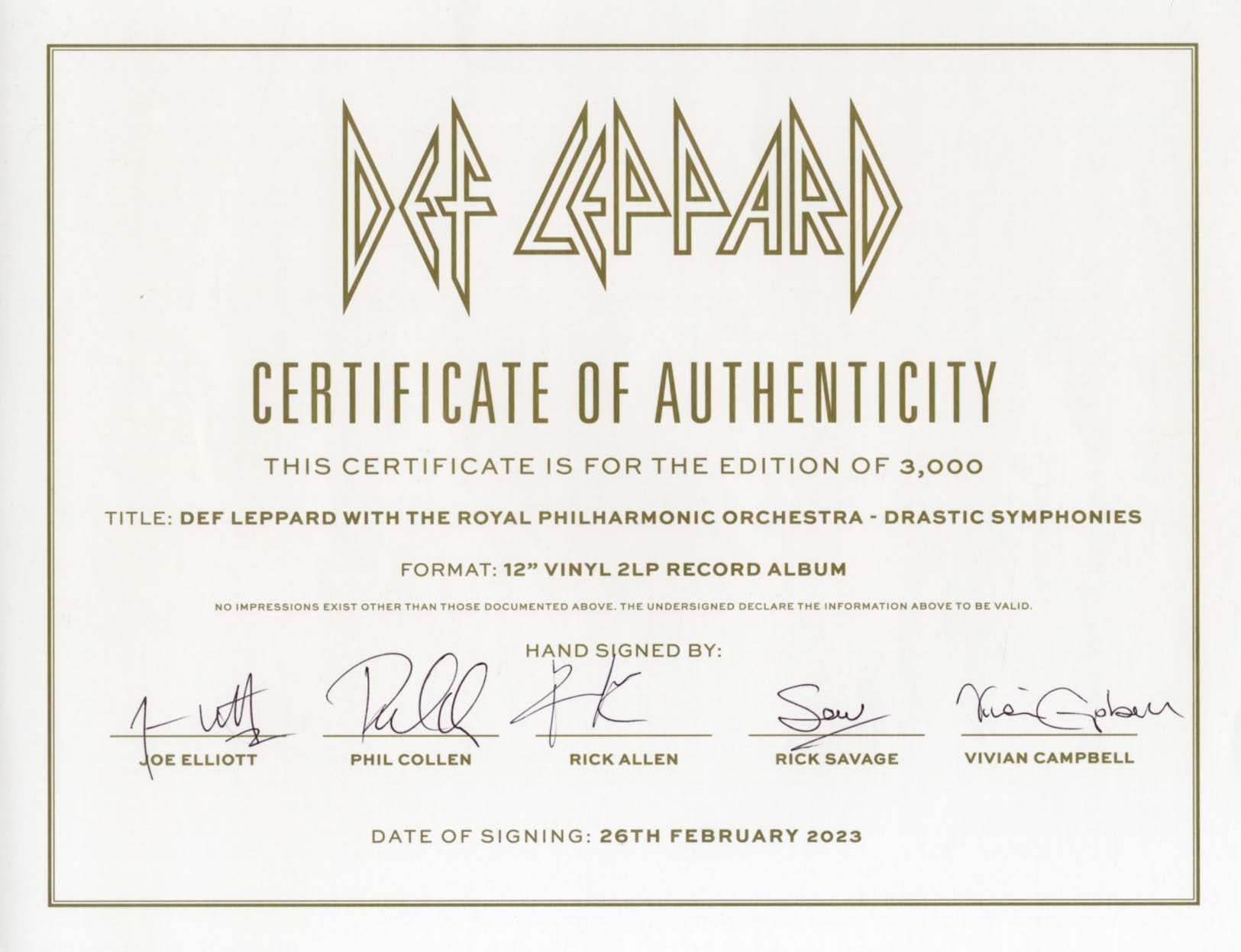 Def Leppard (band) Autographs