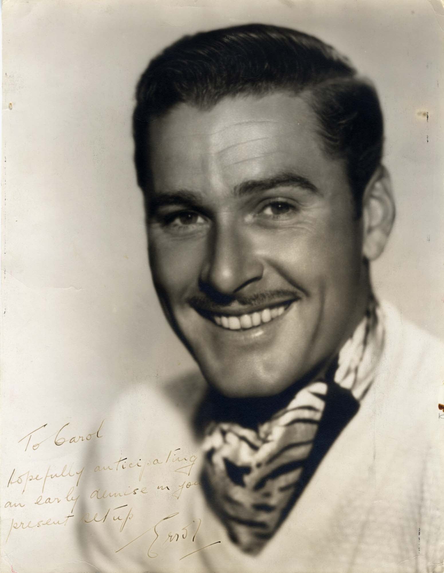Errol Flynn oversized signed photo