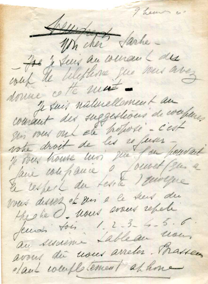 Jean-Paul Sartre Autograph