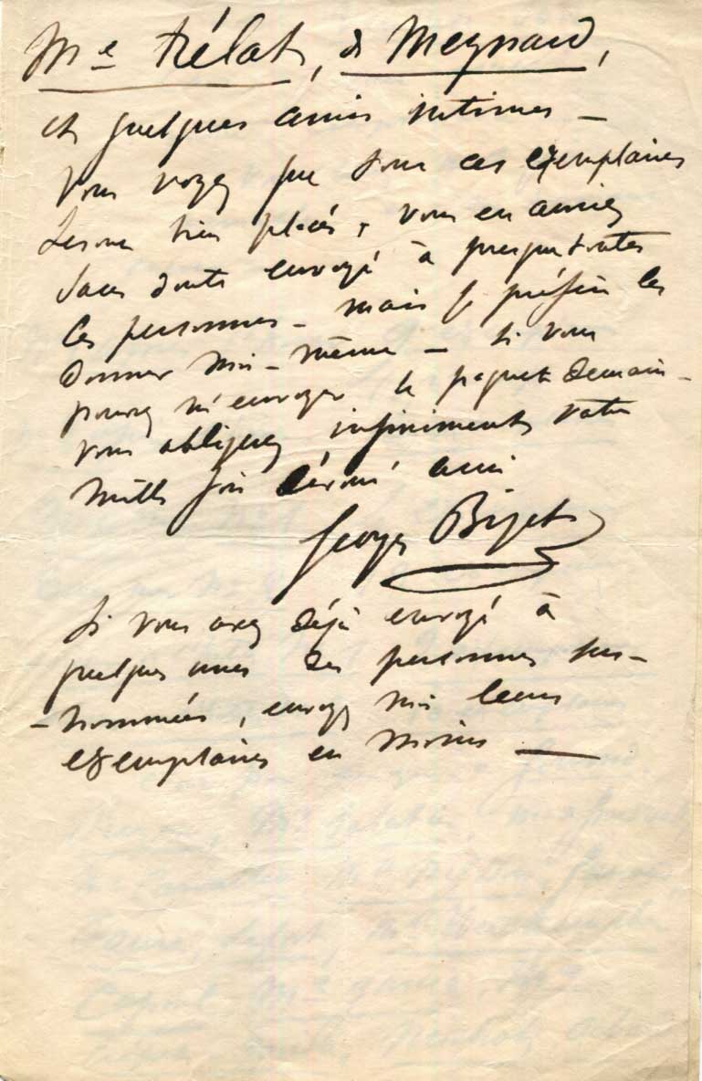 Georges Bizet Autogramm