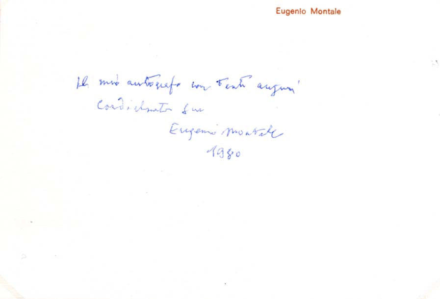 Eugenio Montale Autograph