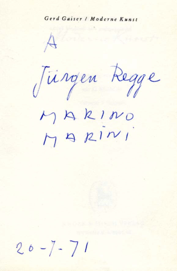 Marino Marini Autograph