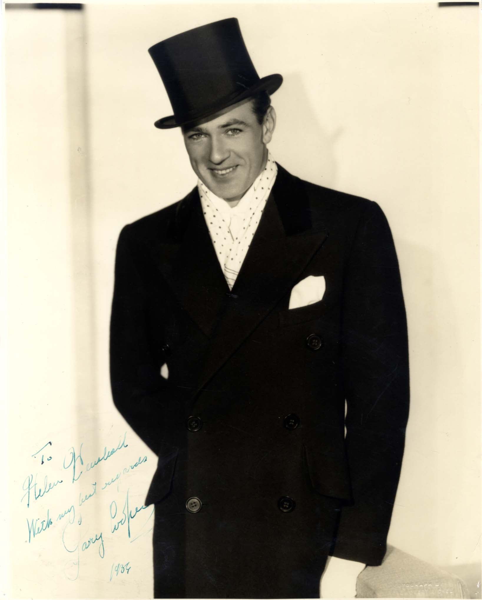 Gary Cooper autograph, signed oversize vintage studio photograph