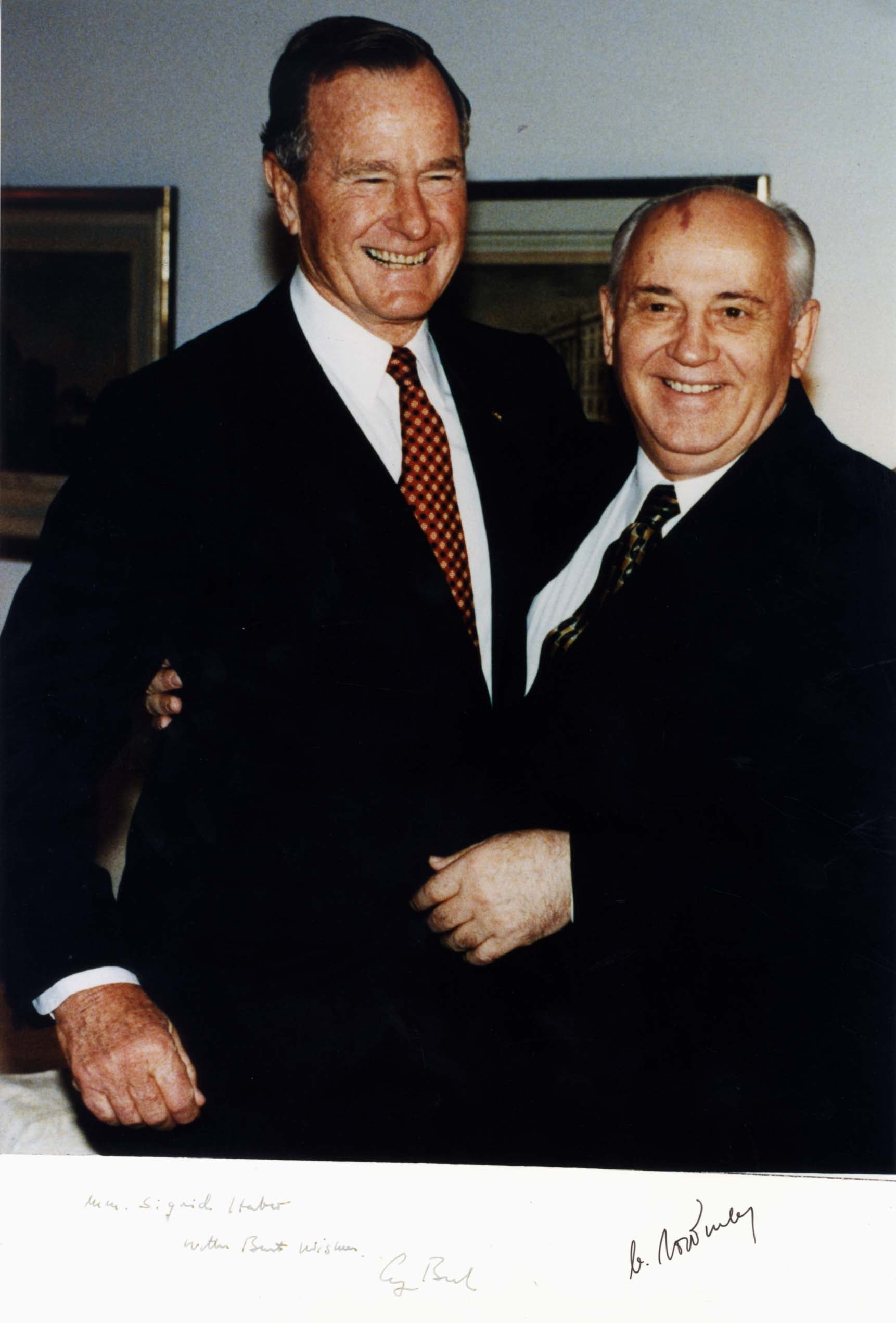 Michail Gorbatschow & George H. W. Bush Autogramme