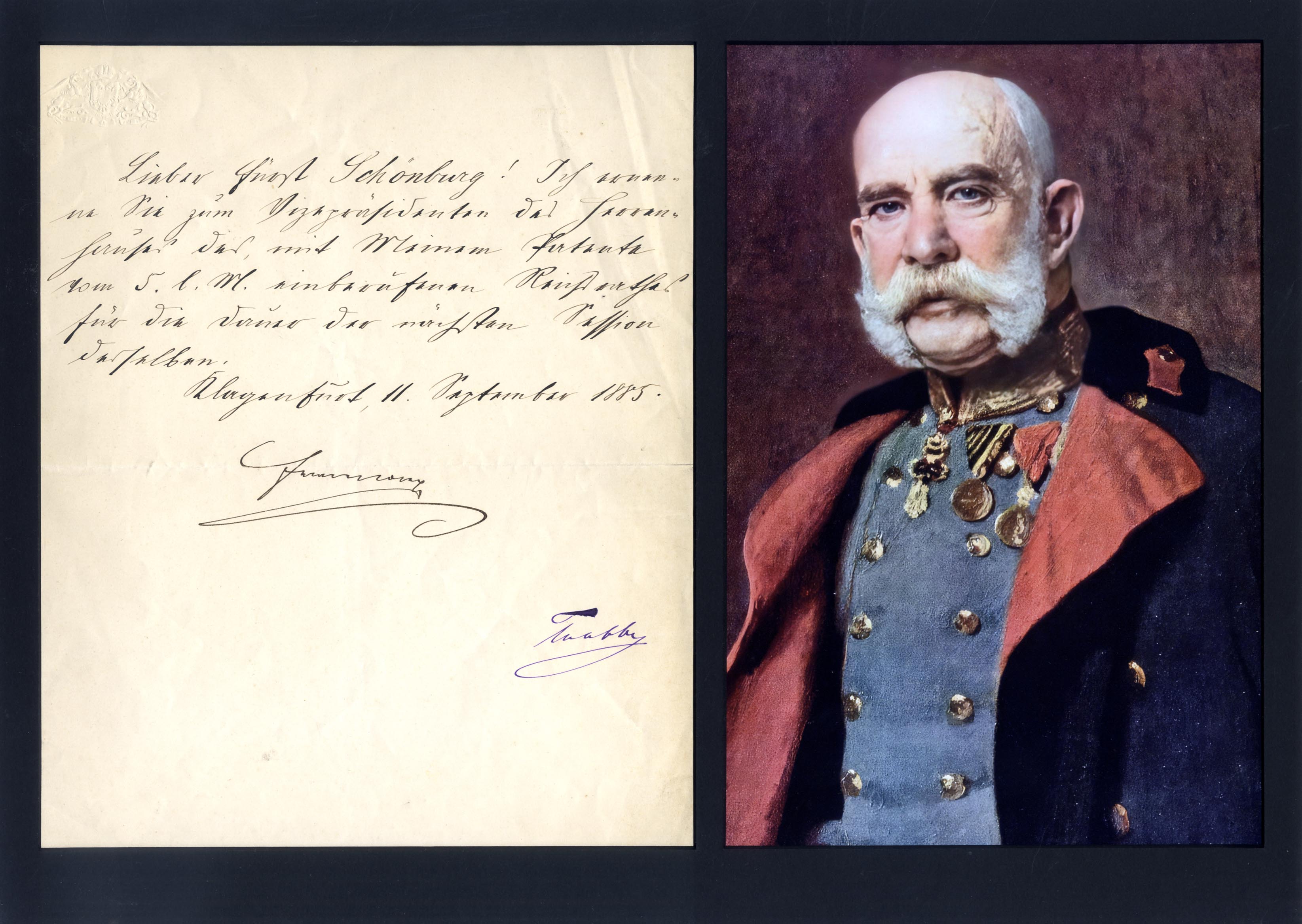 Franz Joseph I of Austria Autograph