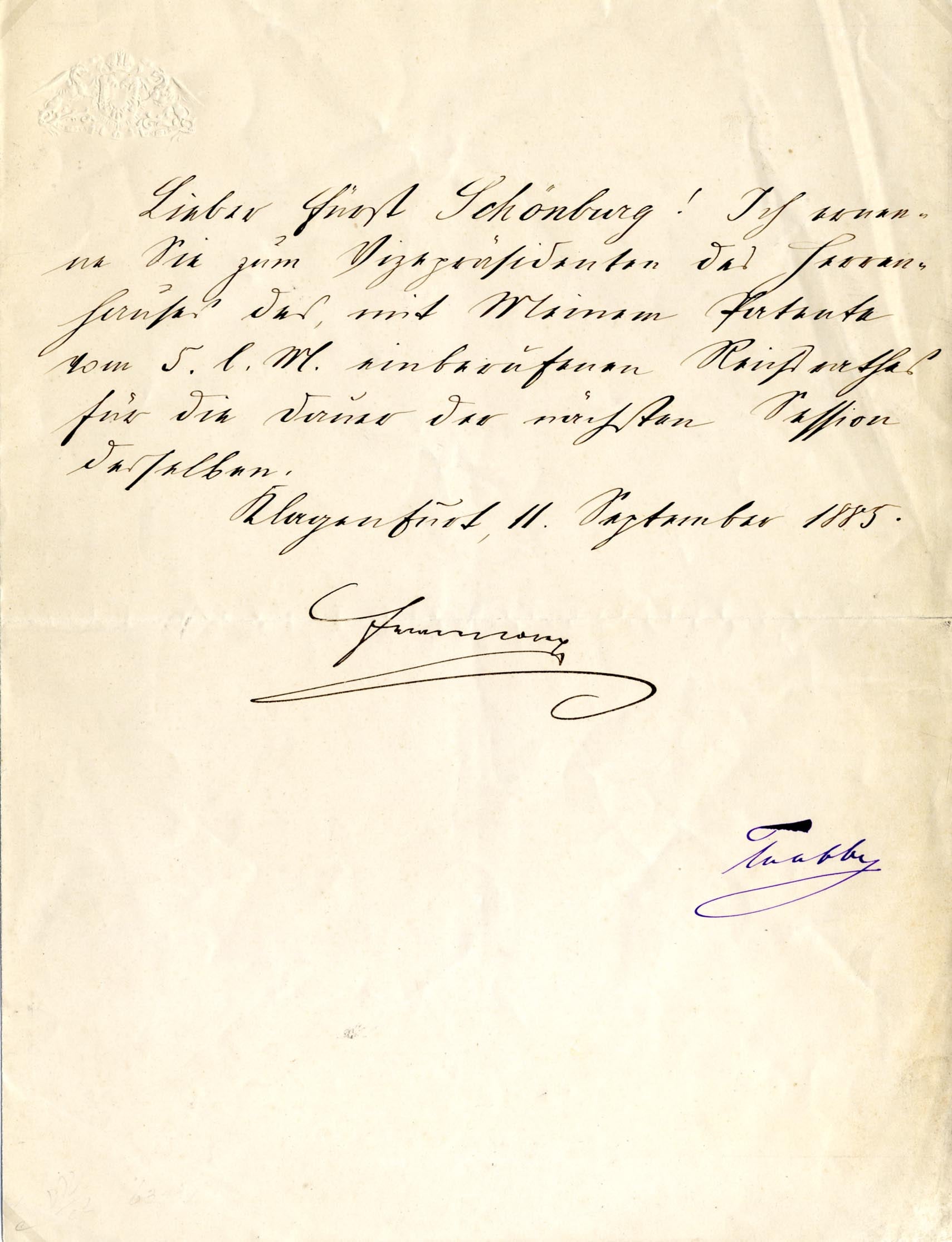 Franz Joseph I of Austria Autograph