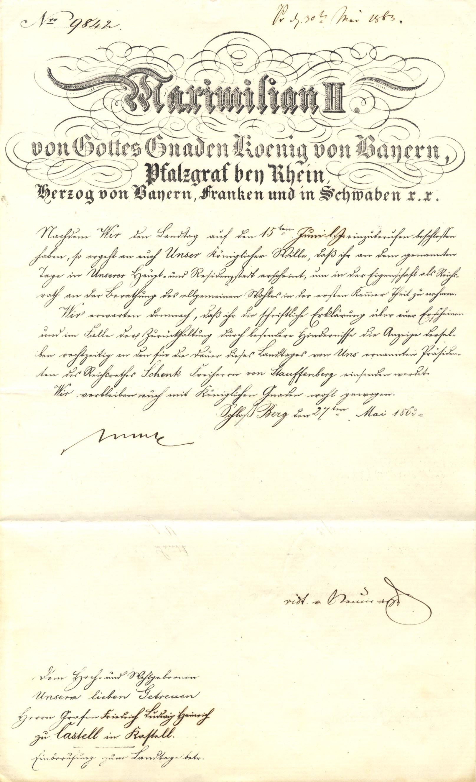 Kings (2) & Prince Regent of Bavaria Autographs