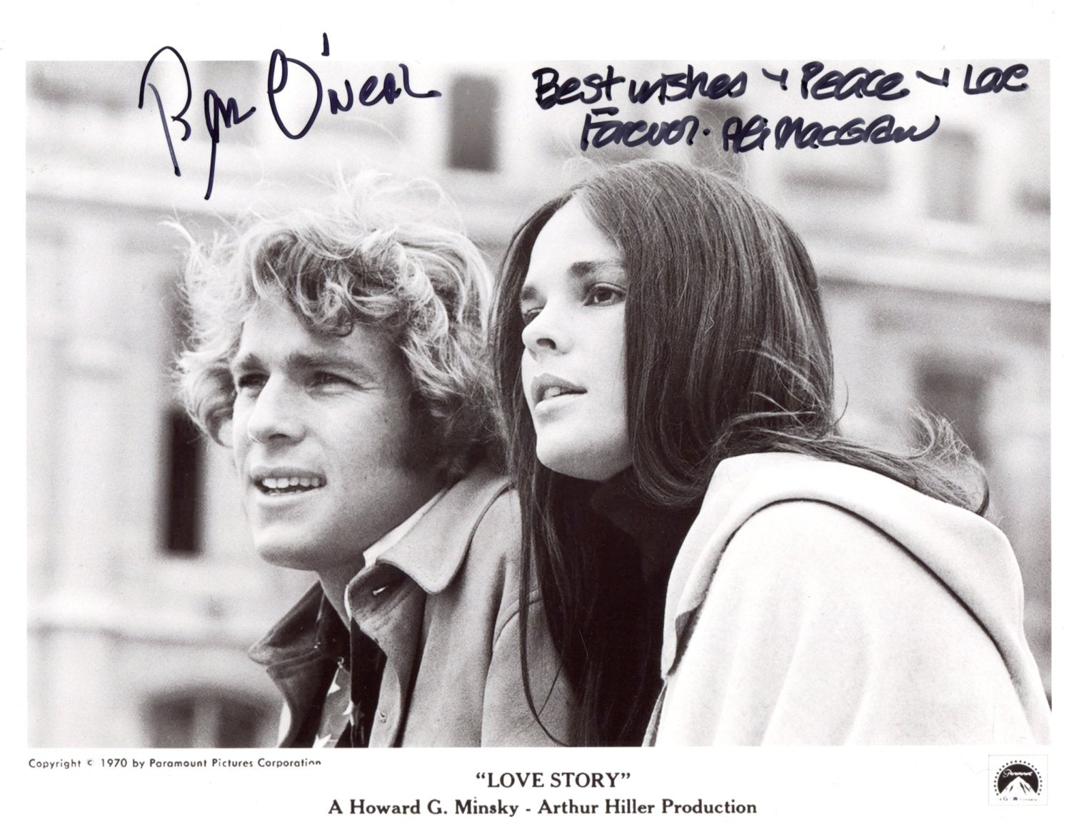 Ali MacGraw & Ryan O'Neal Autographs