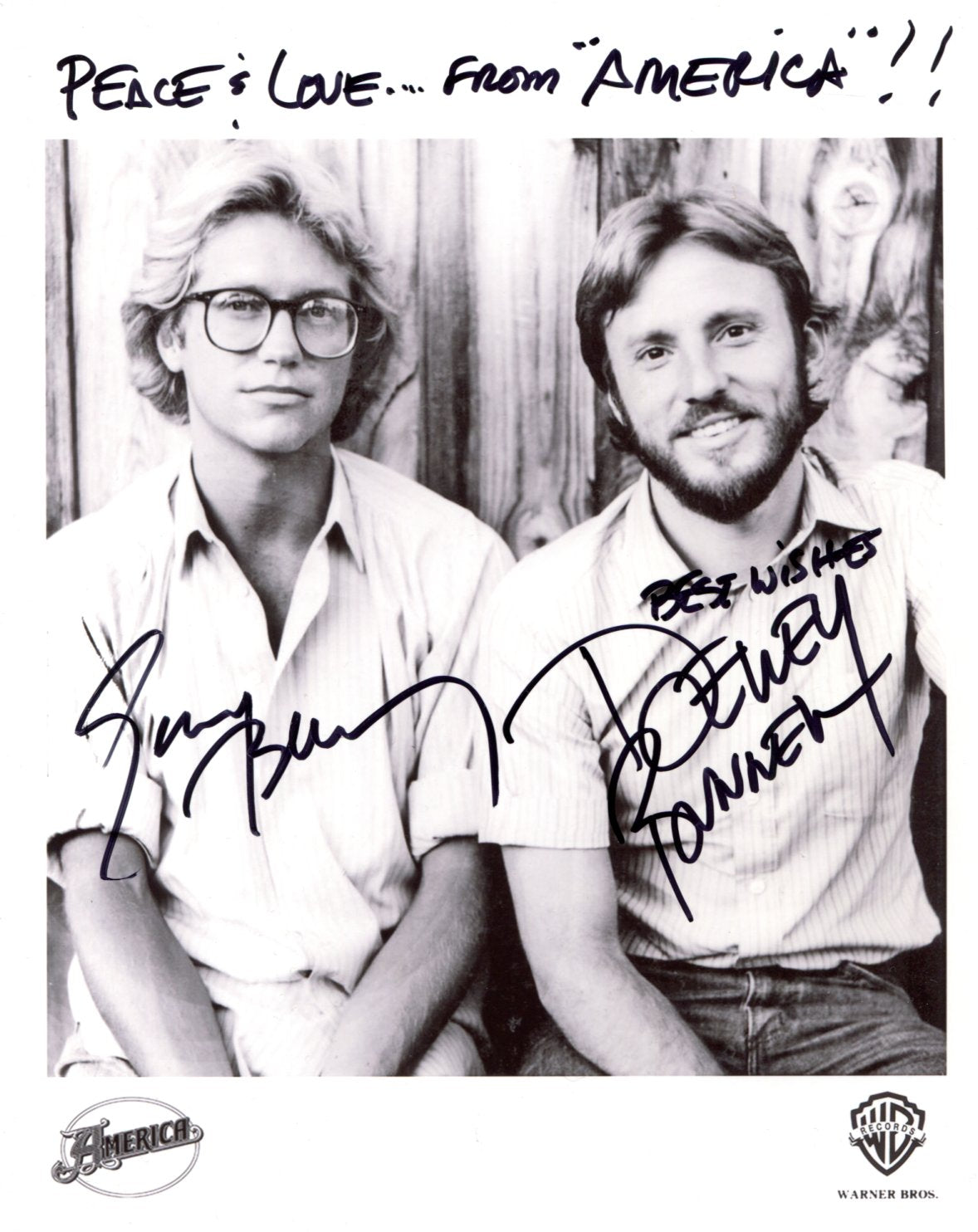 America (band) autographs, signed photograph