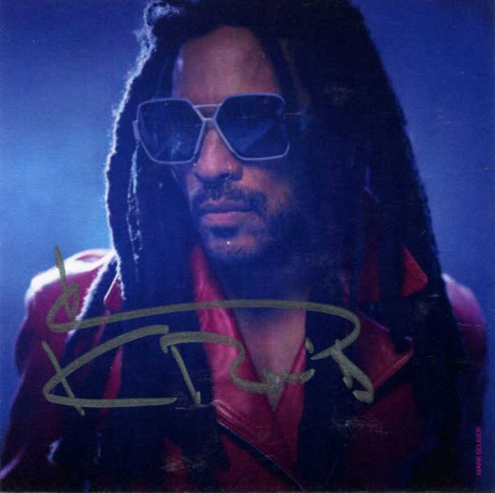 激レア直筆サインレニークラビッツ lenny kravirz ツアーパンフレット Lenny Kravitz autograph, signed CD promotion card