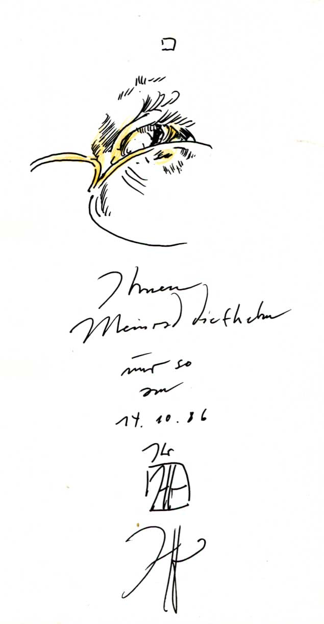 Horst Janssen Autograph