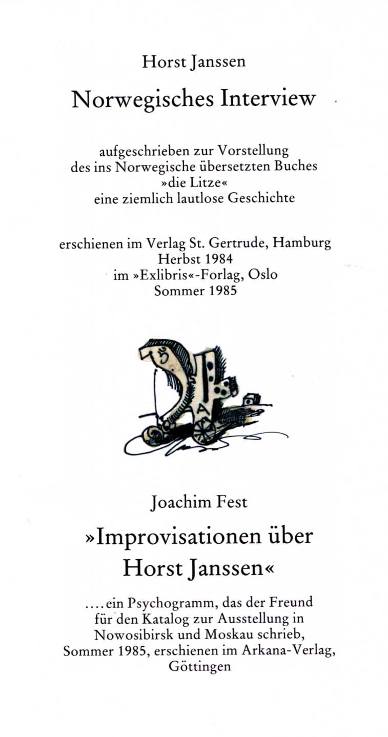 Horst Janssen Autograph