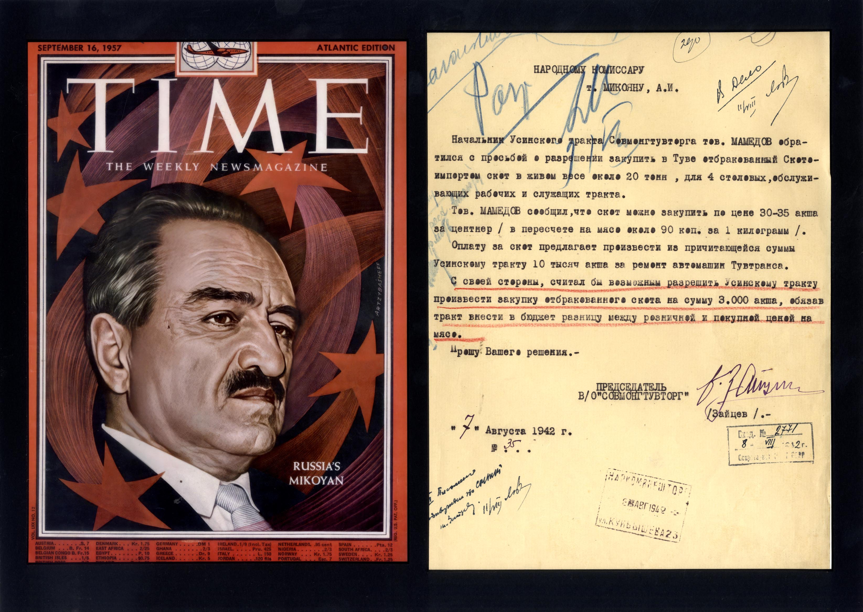 Anastas Mikoyan Autograph