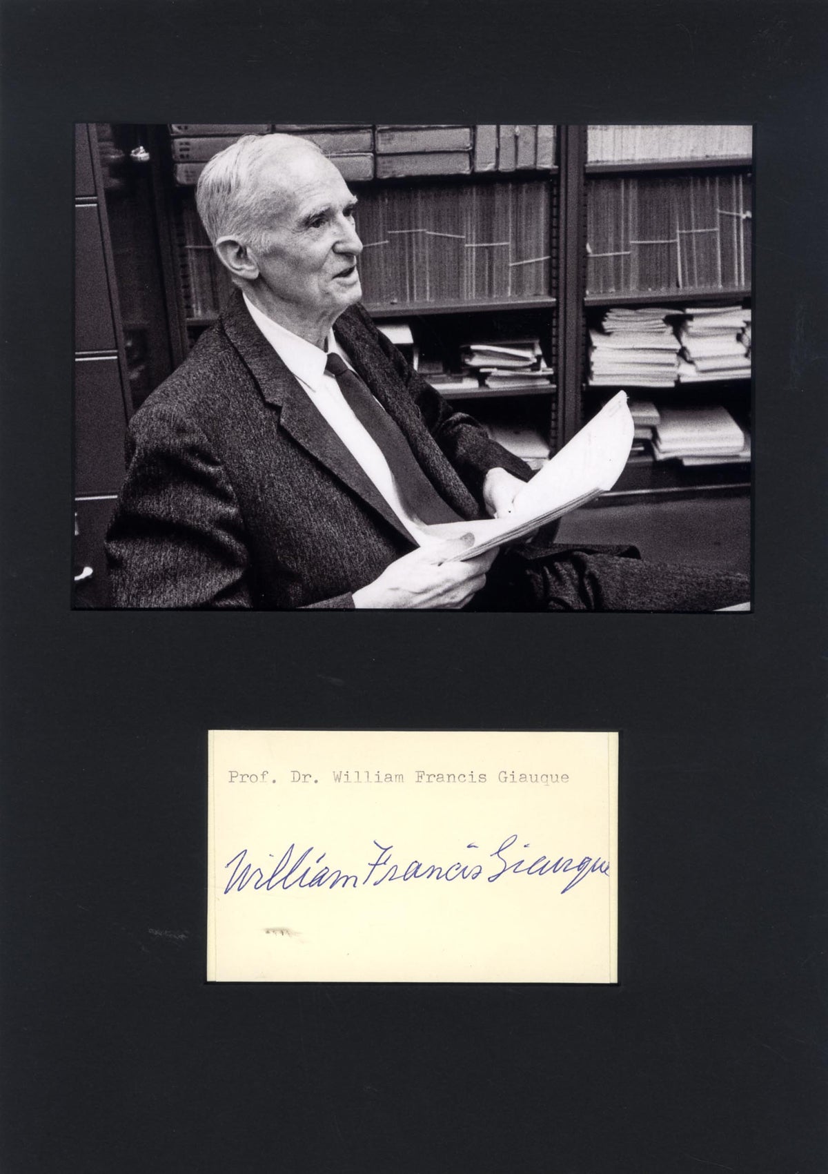William Francis Giauque Autograph Autogramm | ID 16002558886269