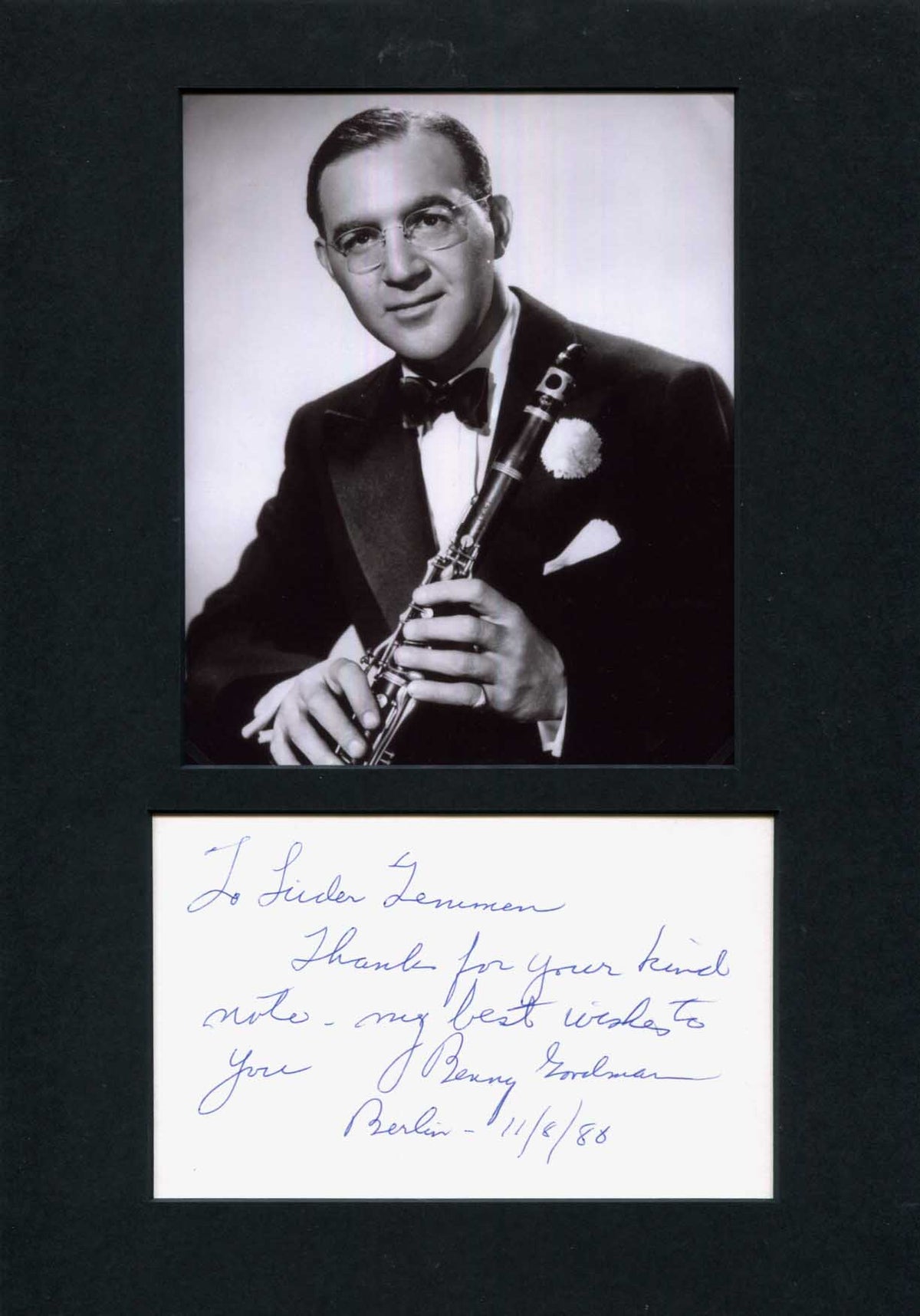 Benny Goodman Autograph Autogramm | ID 16003289252221