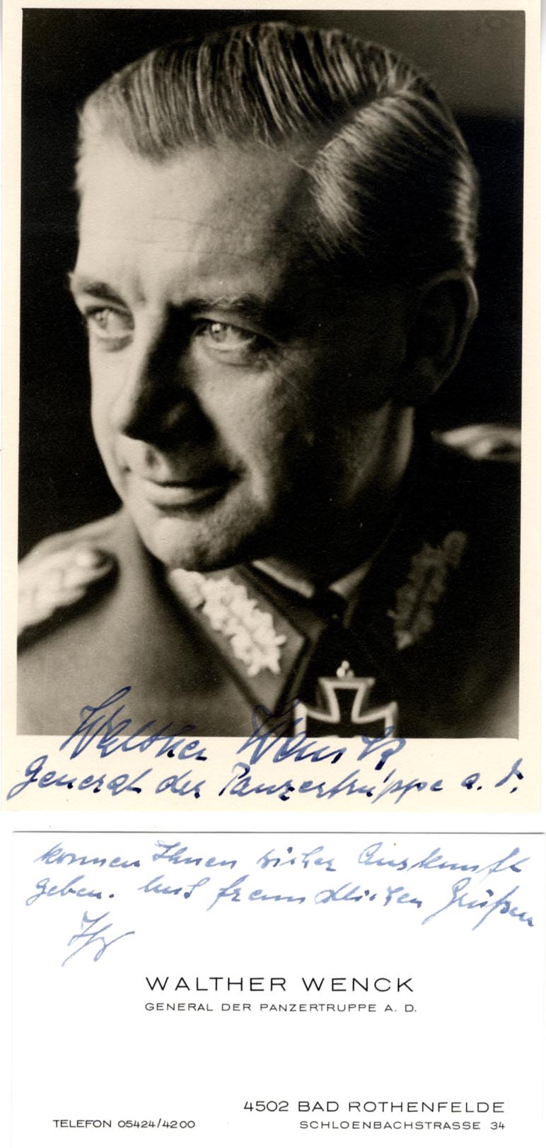 Walther Wenck Autograph Autogramm | ID 16004308926845