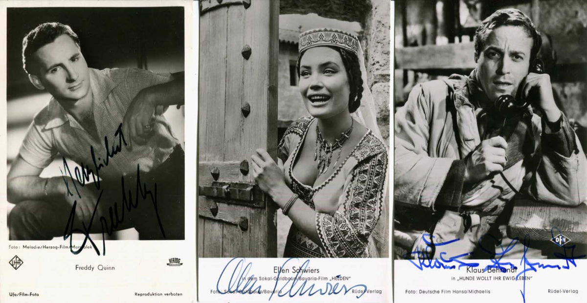 Freddy Quinn & Ellen Schwiers & Klaus Behrendt Autogramme