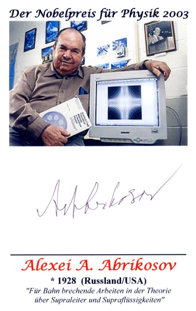Alexei Alexeyevich Abrikosov Autograph