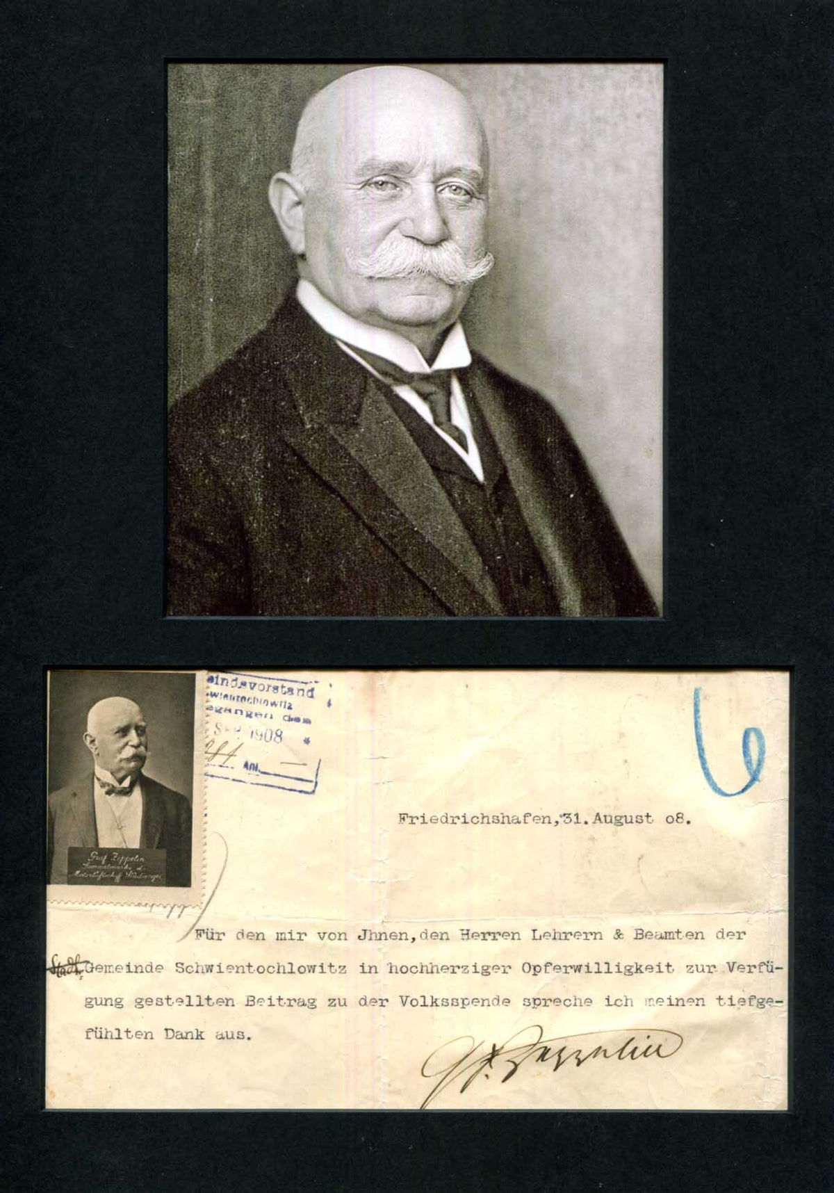 Graf Ferdinand Zeppelin Autograph Autogramm | ID 16024631837053
