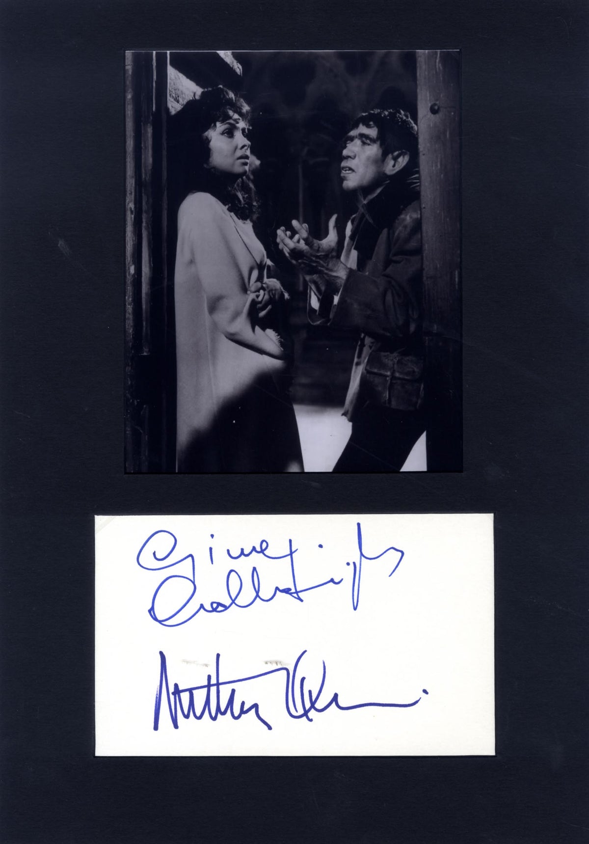 Anthony Quinn & Gina Lollobrigida Autograph