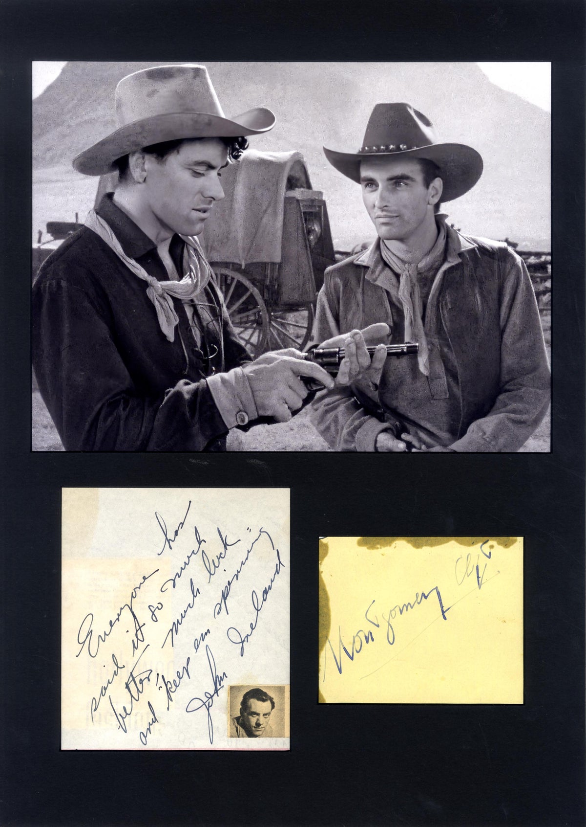 Montgomery Clift & John Ireland Autographs