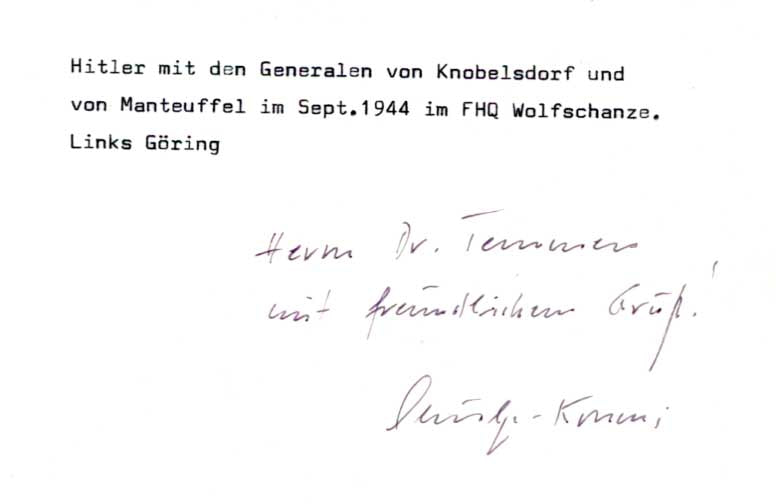 Richard Schulze-Kossens Autograph