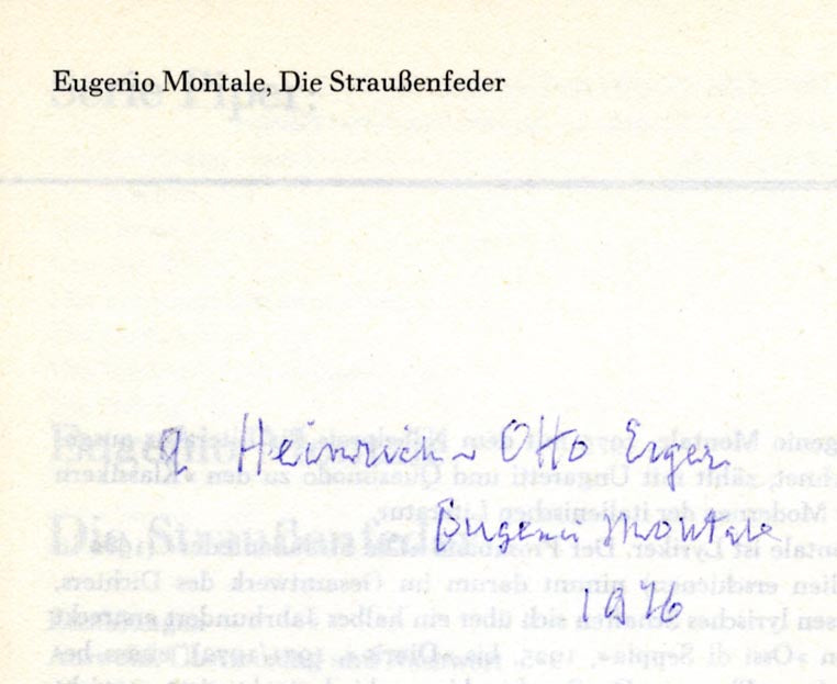 Eugenio Montale Autograph Autogramm | ID 16049904550269