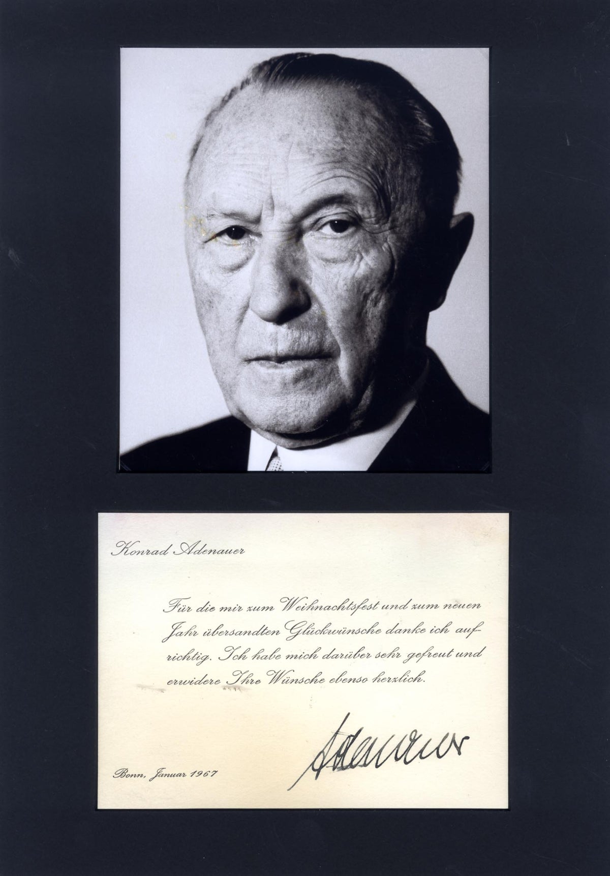 Konrad Adenauer Autograph Autogramm | ID 16064940179837