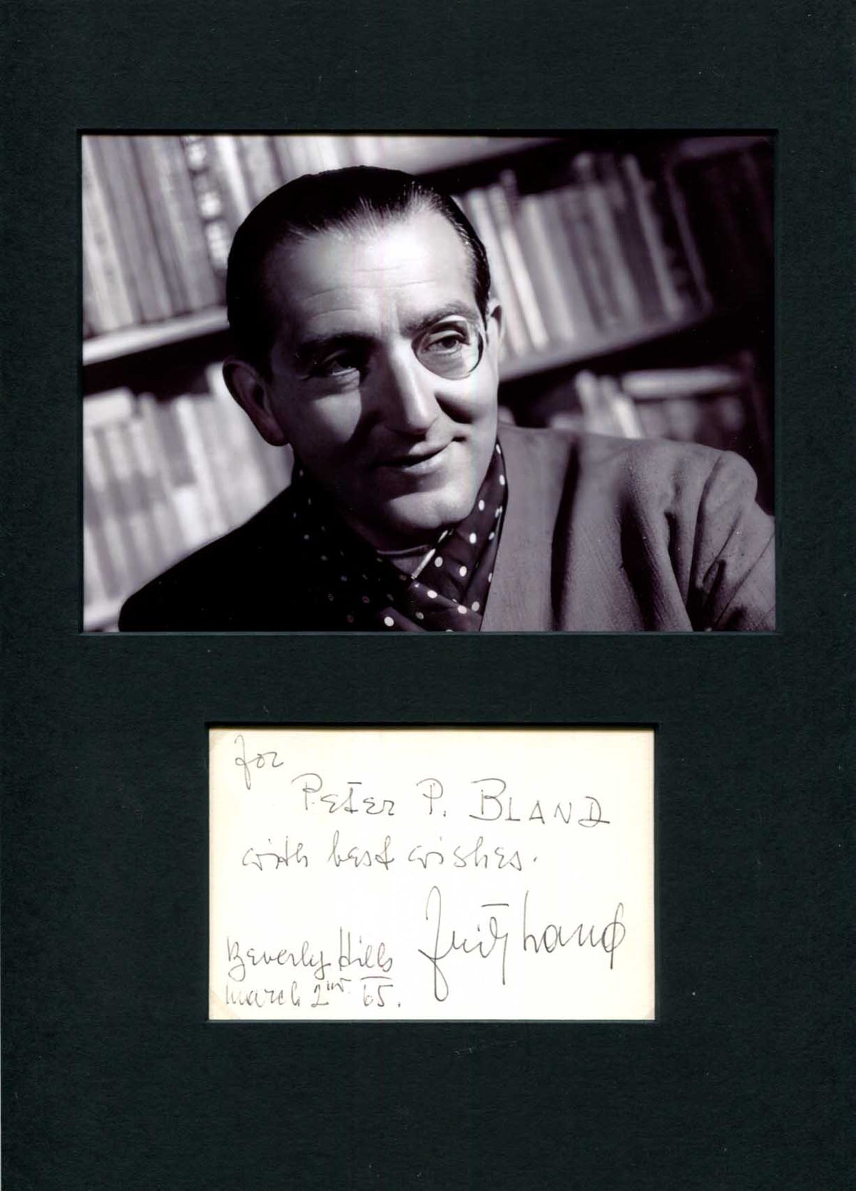 Fritz Lang Autograph