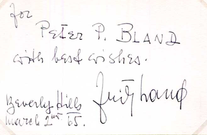 Fritz Lang Autograph
