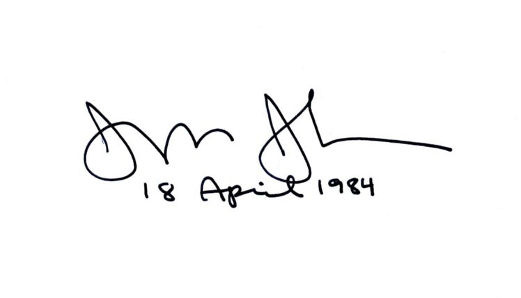 Jasper Johns Autograph