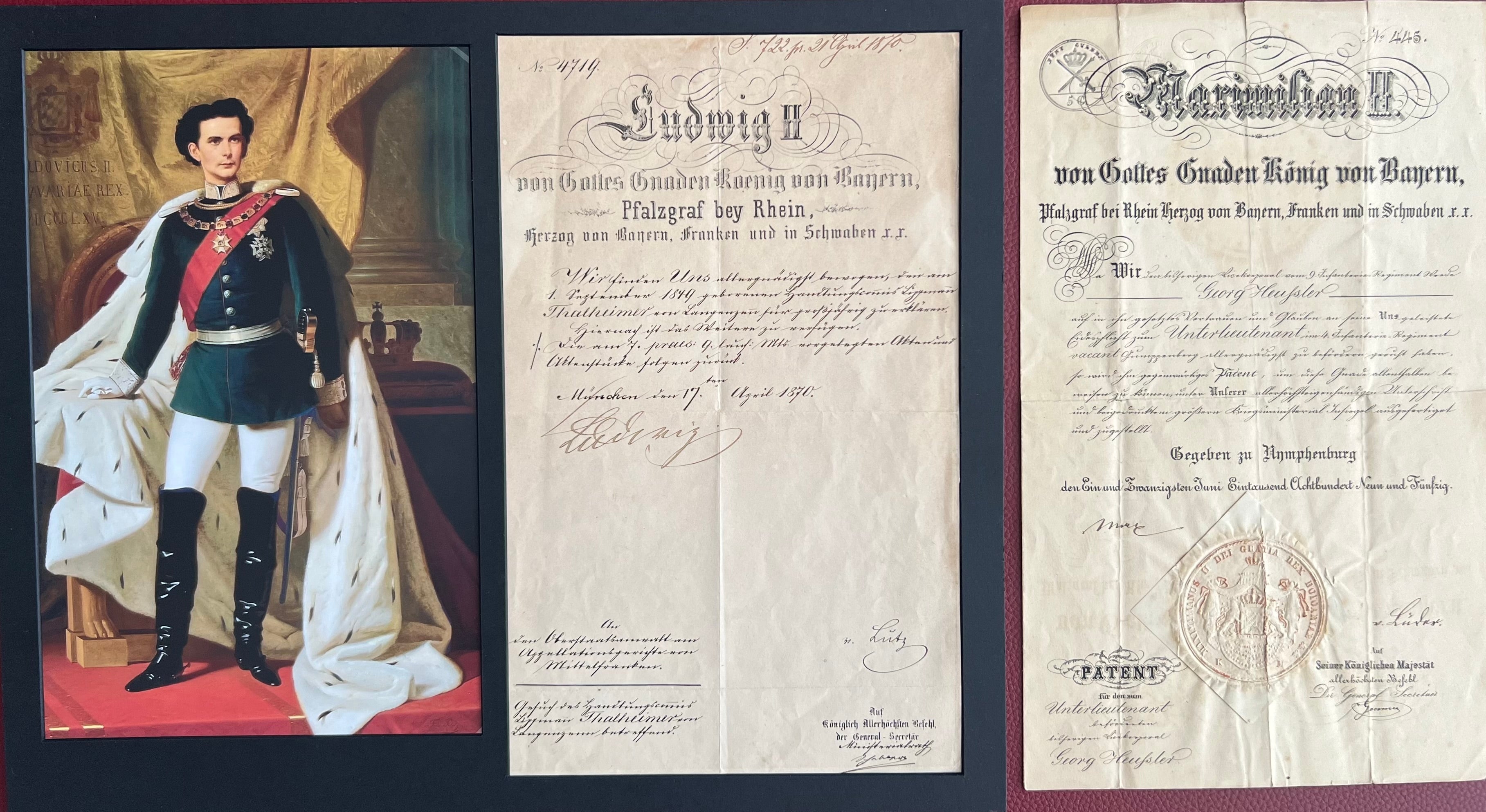 Ludwig II & Maximilian II of Bavaria Autographs