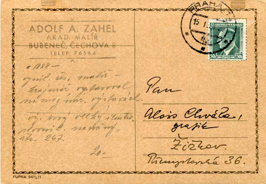 Adolf A. Zahel Autograph